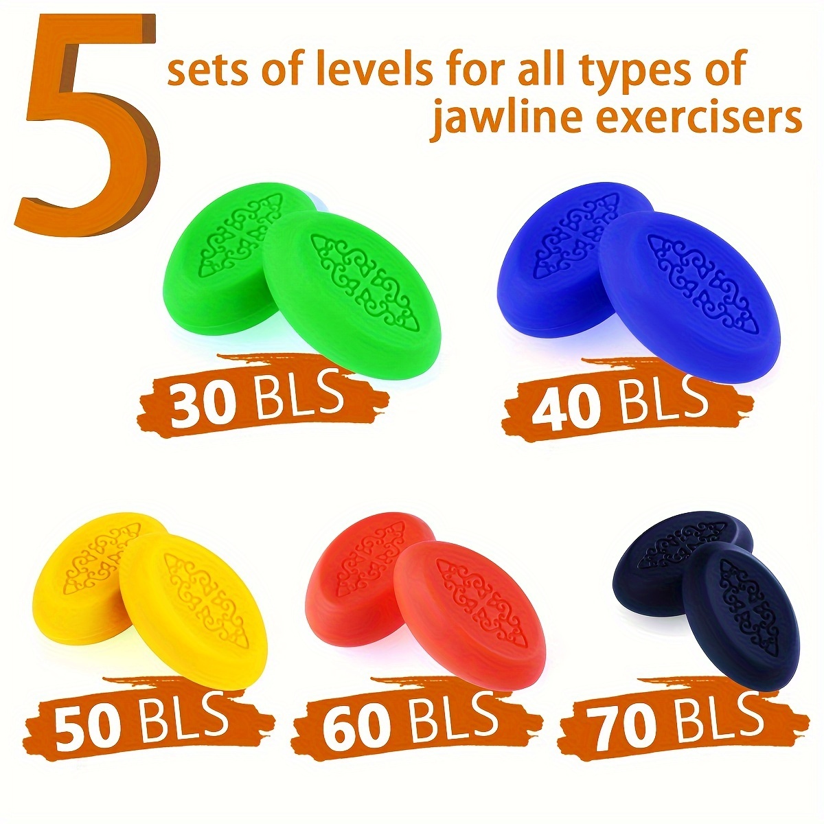 Jaw Exerciser Men Women 5 Resistance Levels Silicone Jawline - Temu