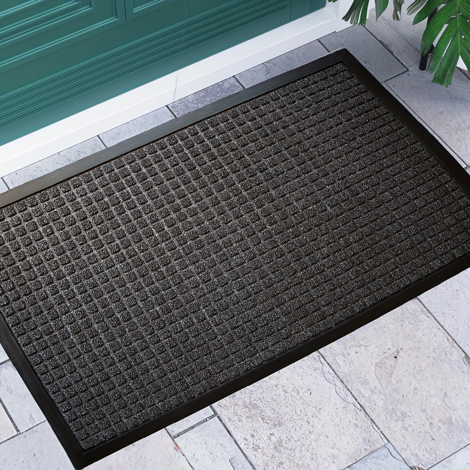 Dark Grey Door Mat Polypropylene Material Area Rug - Temu