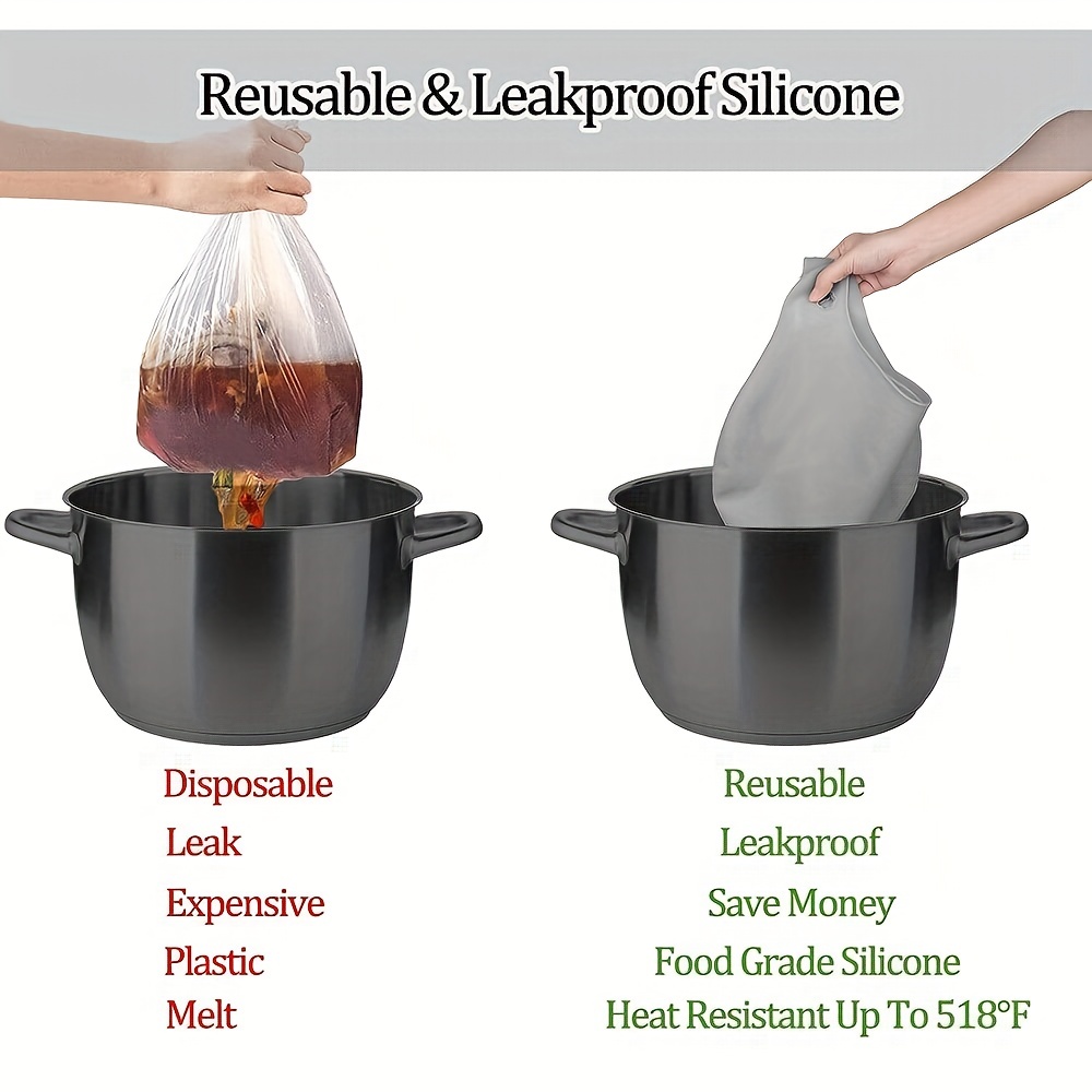 Slicone Crockpot Liner, Crock Pot Liners Reusable Slow Cooker Liners Fit  Crock-Pot 6 Quart Oval Crock Pot, Crockpot Liners Leakproof Dishwasher Safe