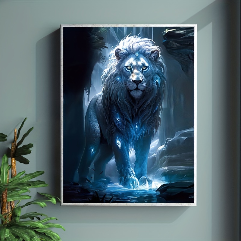 Lion of Judah Wall Art Shiny Lion Christian Religious Painting Canvas Wall Decor Lion Quotes Painting Print Way Maker Artworks Modern Home Framed for - 1