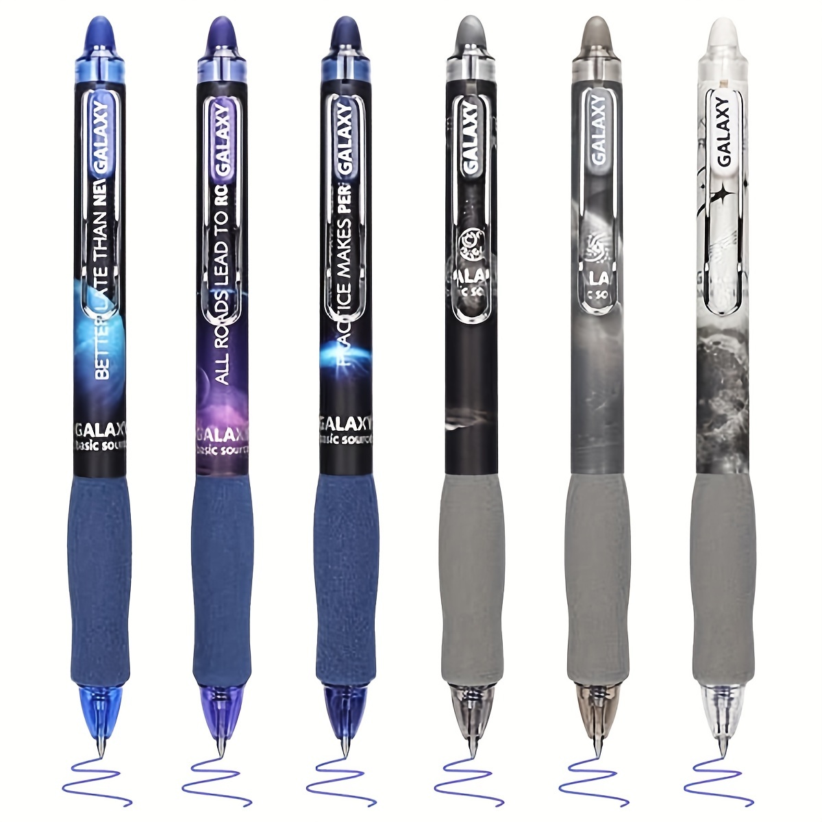 Blue Rose Retractable Gel Pens Set Pens Fine Point Black - Temu
