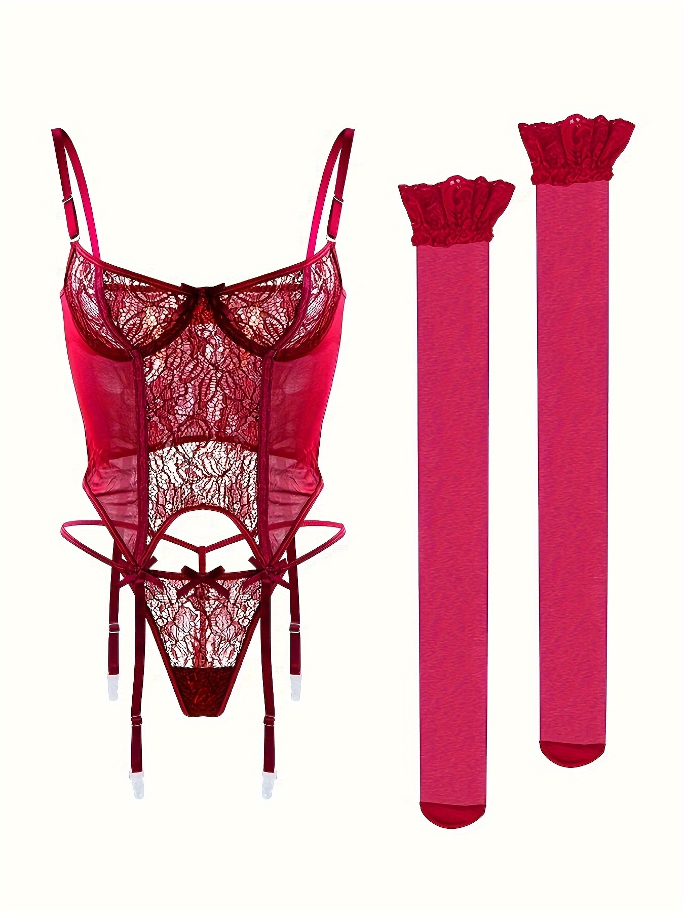 Valentine's Day Red Floral Embroidered Cami Corset Bra Sexy - Temu Israel