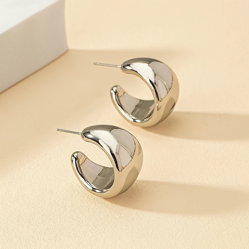 TEMU 1 paire / 2 paires de clous d'oreilles tendance pour femme, boucles d'oreilles de C de style et cool