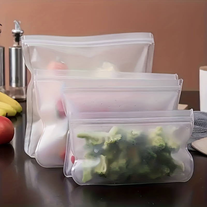 1500ml Fresh-keeping Silicone Bag Silicone Food Bag Foldable Food Storage  Bag Leak Proof Lock Bags Kitchen Organizer