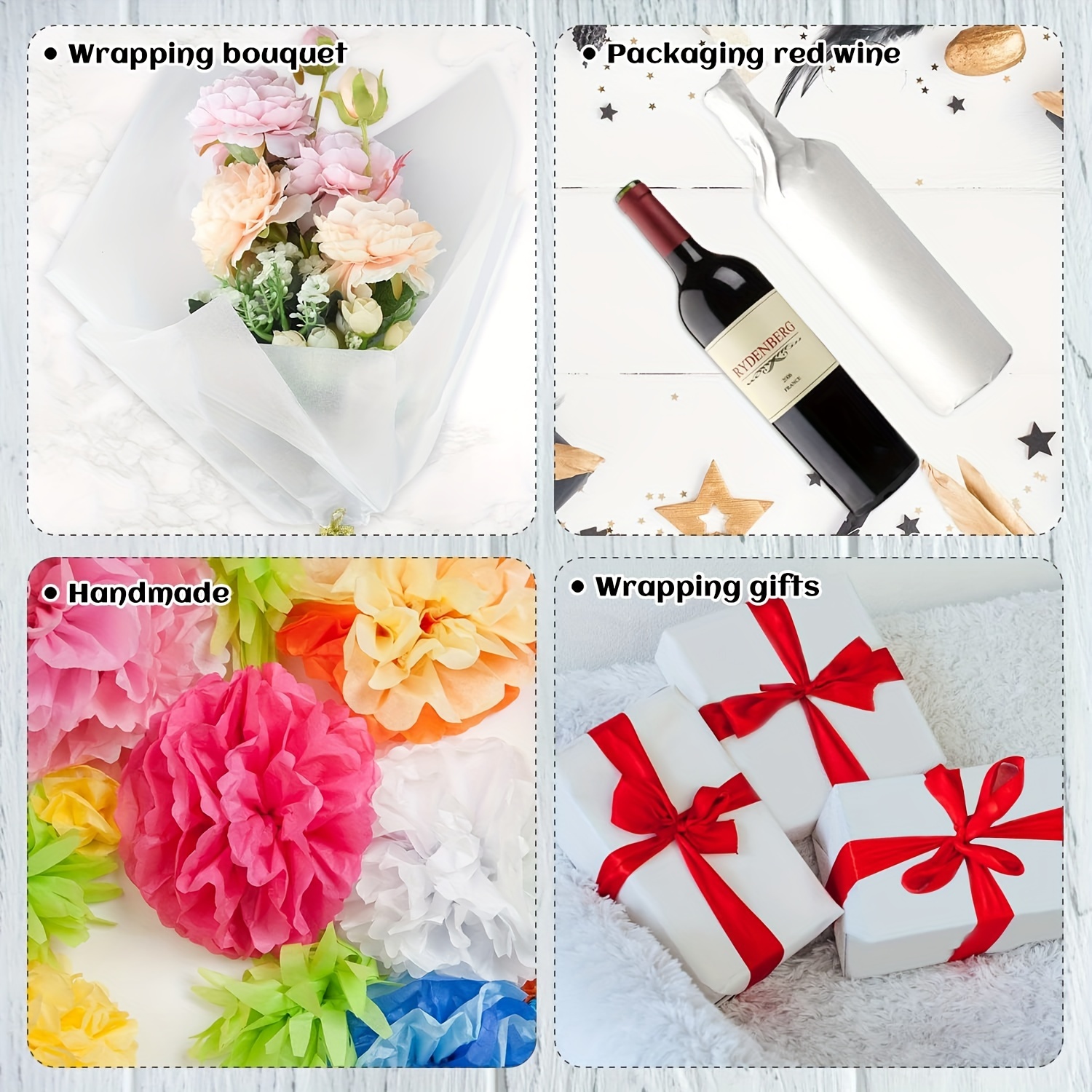 GITMIWS 360 Sheets White Tissue Paper Bulk for Gift Wrapping, 20''x30''  White Wrapping Tissue Paper Sheets for Gift Bags, Baby Shower, Wedding,  Crafts
