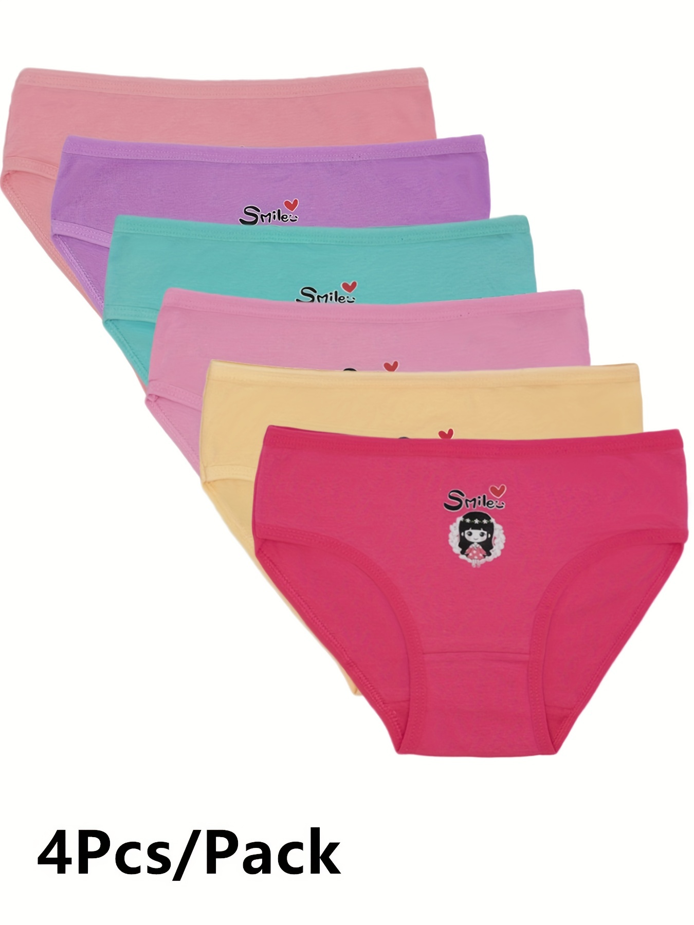 Girl's Cotton Briefs Sport Print Panties Breathable Comfy - Temu Australia