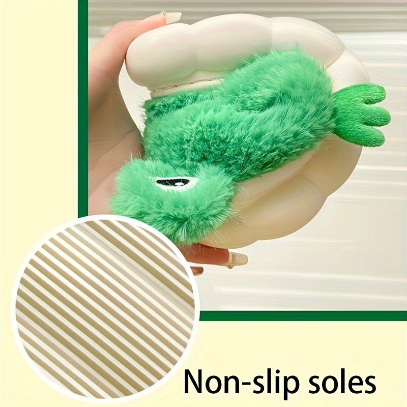 Boys Cartoon Frog Soft Plush Cozy House Slippers