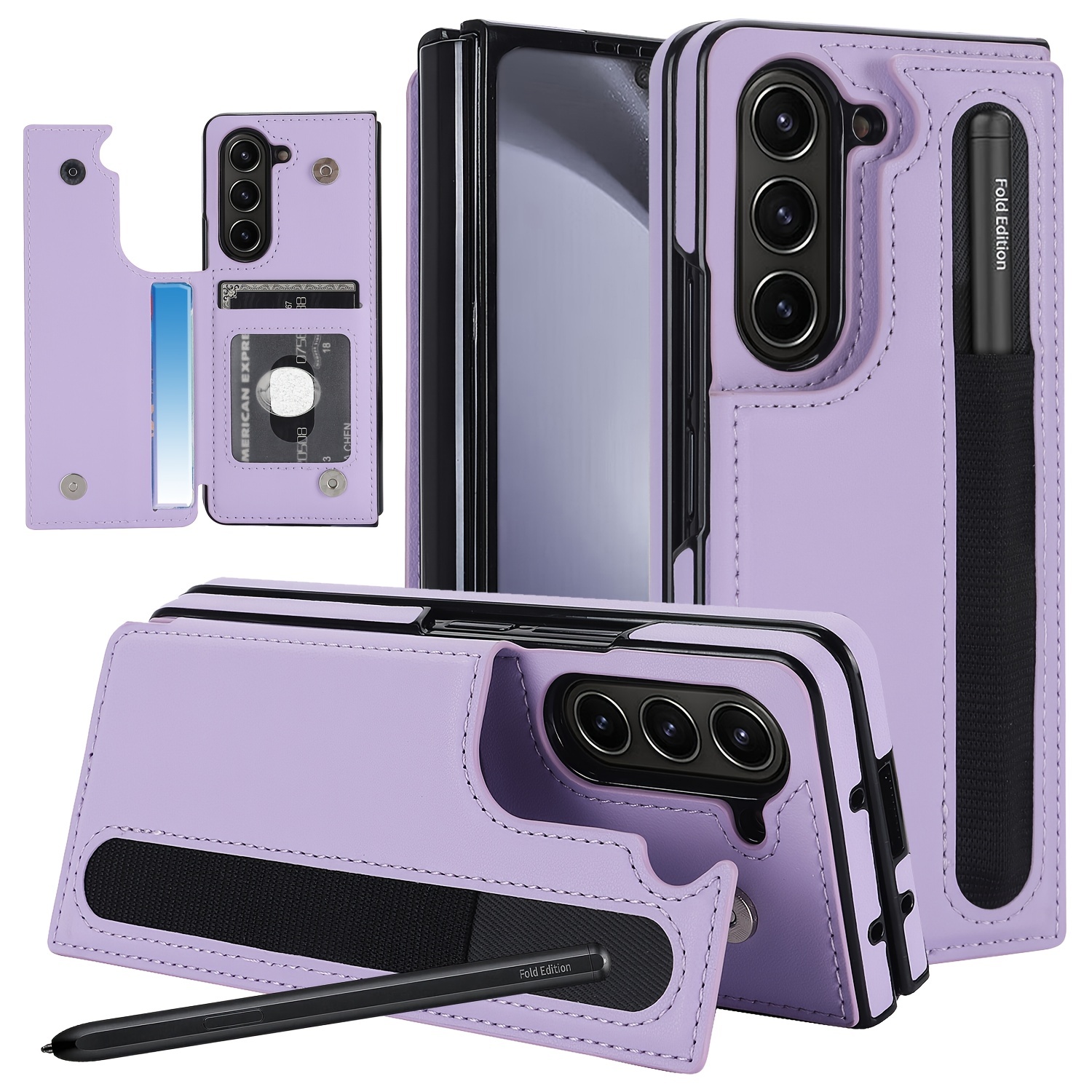 Samsung Galaxy Z Fold 4 Wallet Case with S Pen Holder PU Leather