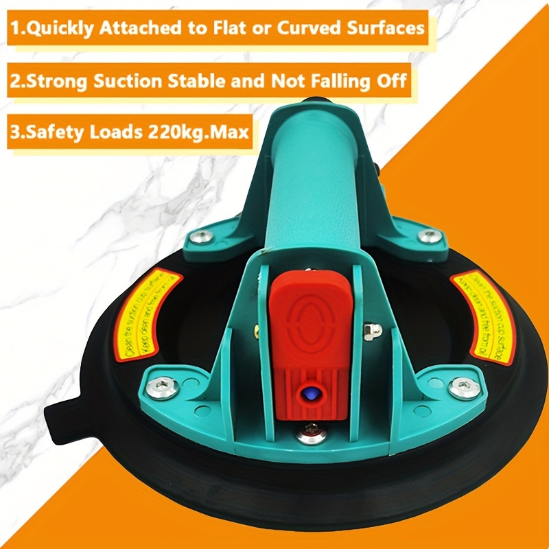 heavy duty vacuum suction cup lifter teal handle 485lbs Temu