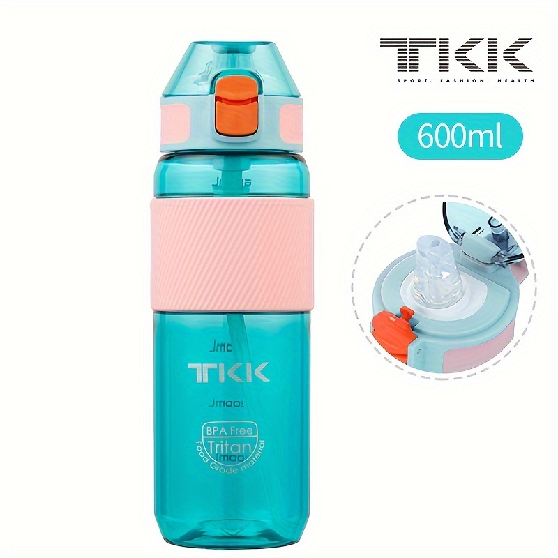 Tkk Large Capacity Sports Water Bottle With Straw Leakproof - Temu