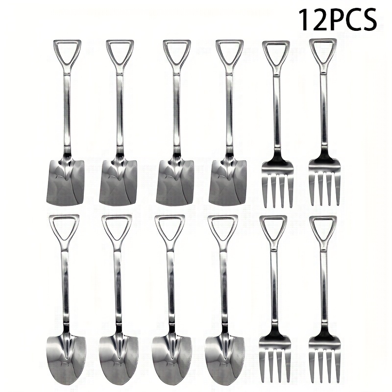 6pcs Coffee Stirring Spoons, 6.1in Ice Cream Tasting Spoon