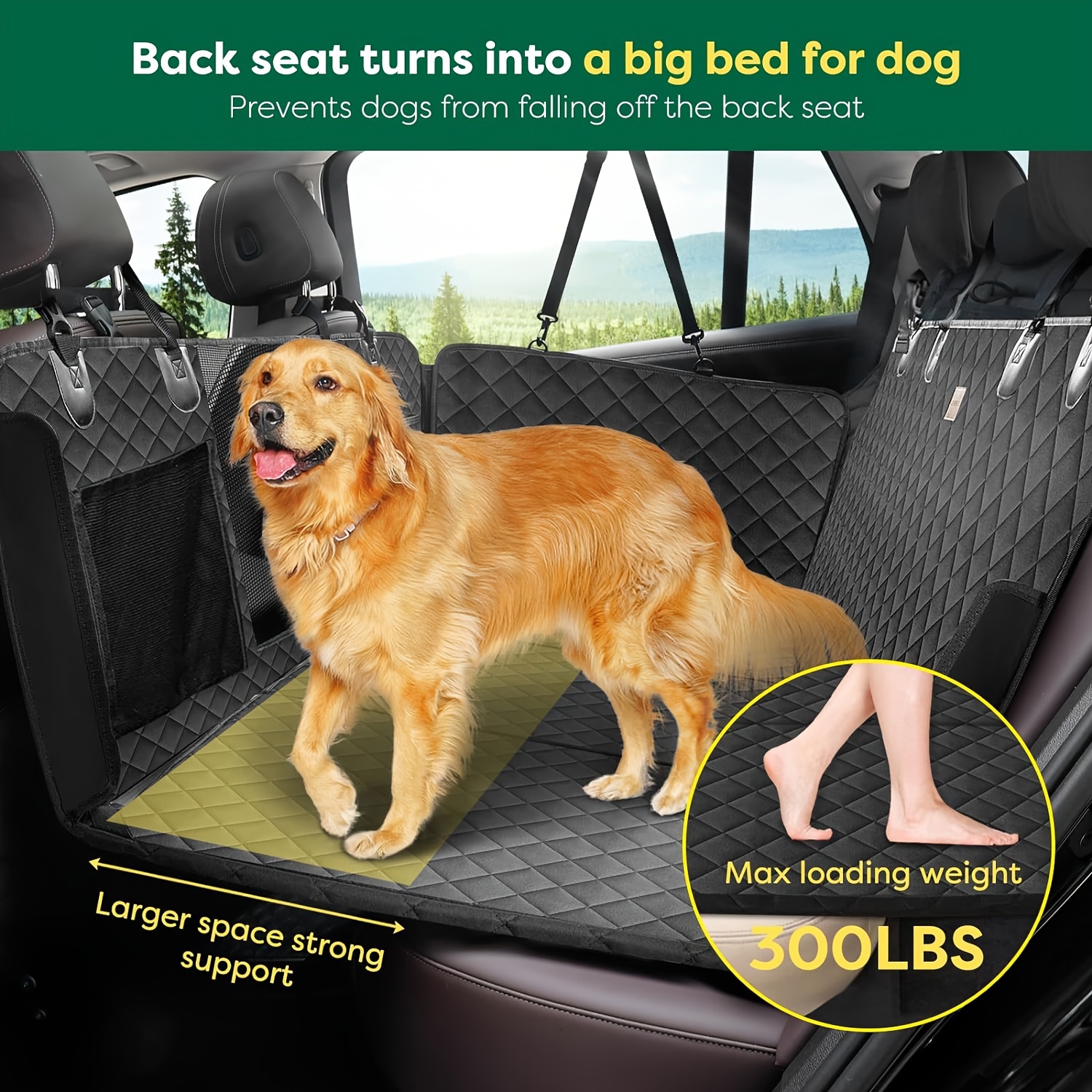 Back Seat Extender For Dogs Dog Car Seat Cover With Hard - Temu United Arab  Emirates