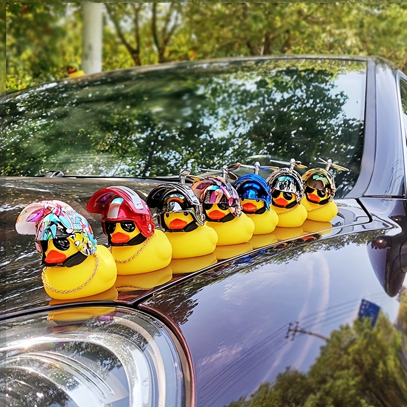 Décoration de voiture ornement décoration canard avec casque-canard avec