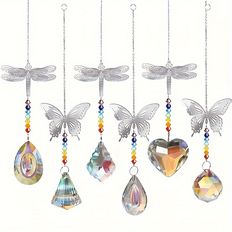 Suncatcher Crystal Rainbow Maker Silver Color Butterfly Life Tree