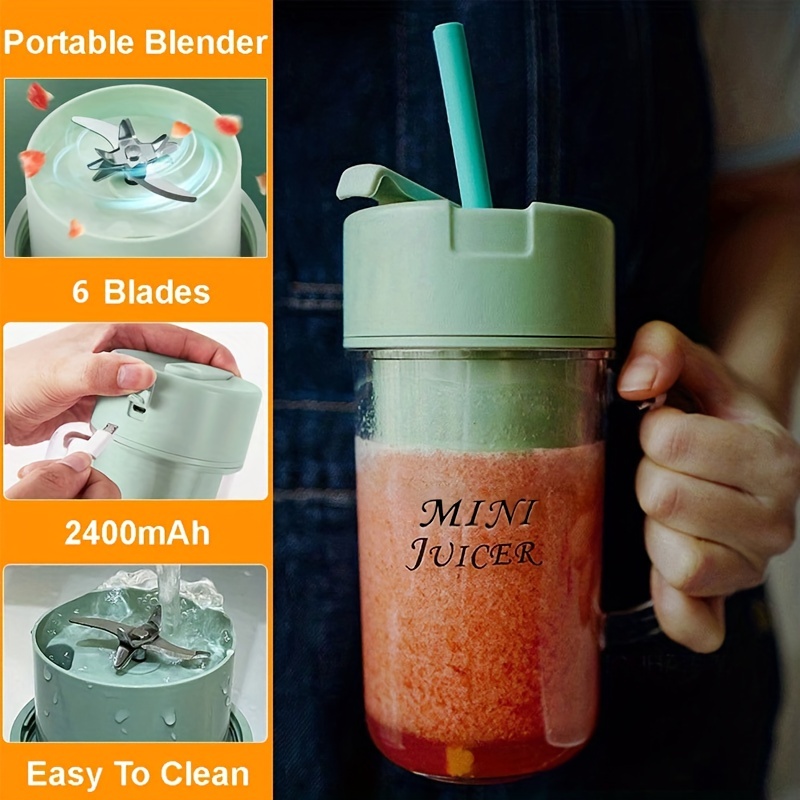 Fresh Juice Bottle Blender Plus 500ml Blender Wireless Fruit Mixers 6  Blades 2400mAh Food Milkshake Smoothie Ice Crush Cup - AliExpress
