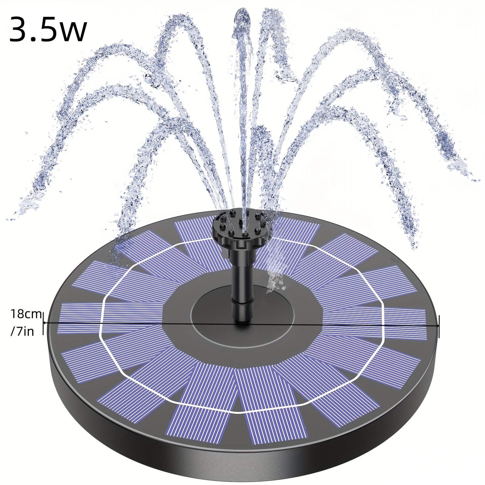 Fuente Solar 1 Pieza 6 Boquillas Fuente Agua Solar 2.5w Kit - Temu Chile