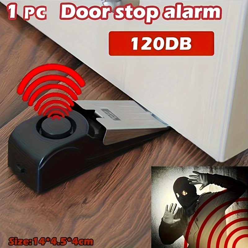  Paquete de 2 alarmas de tope de puerta con sirena de 120 dB  para seguridad en el hogar, apartamentos, casas, tope de puerta portátil,  alarma para viajes, habitación de hotel, seguridad