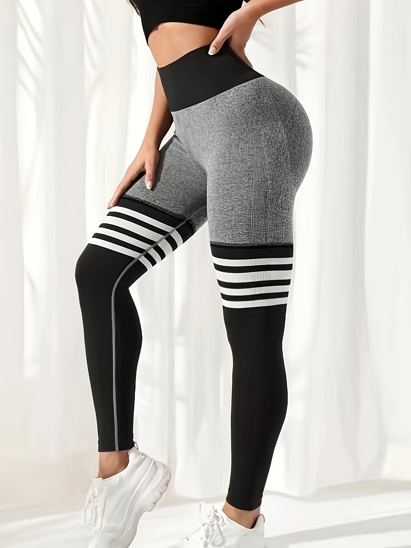 Striped cheap running leggings