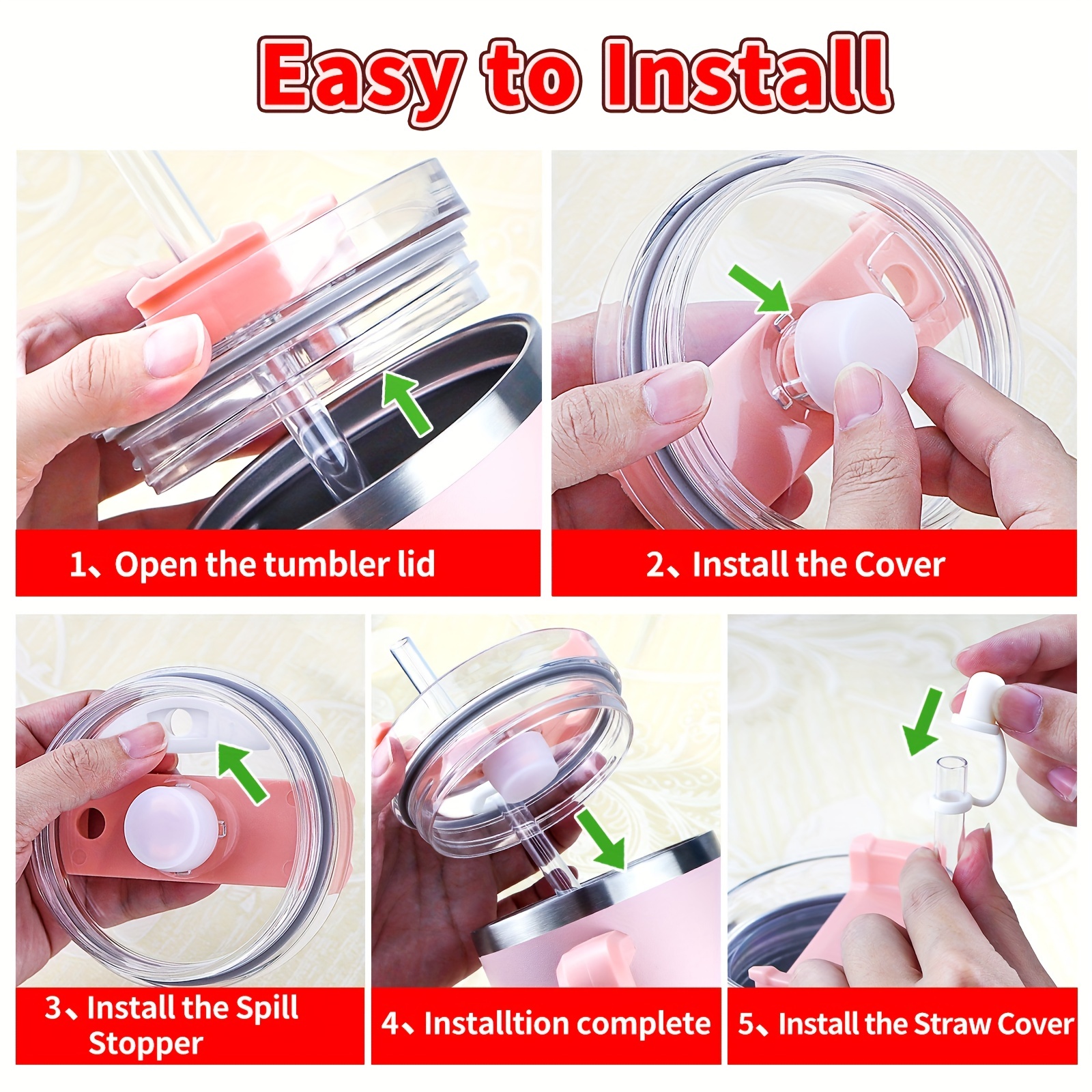 Straw Spill Stopper Cover Accessories For Stanley Cup Quencher, Tumbler  Accessories Of 6 Straw Replacement With Cleaning Brush, 4 Leak Proof Plug,  2 Silicone Cover For Stanley - Temu