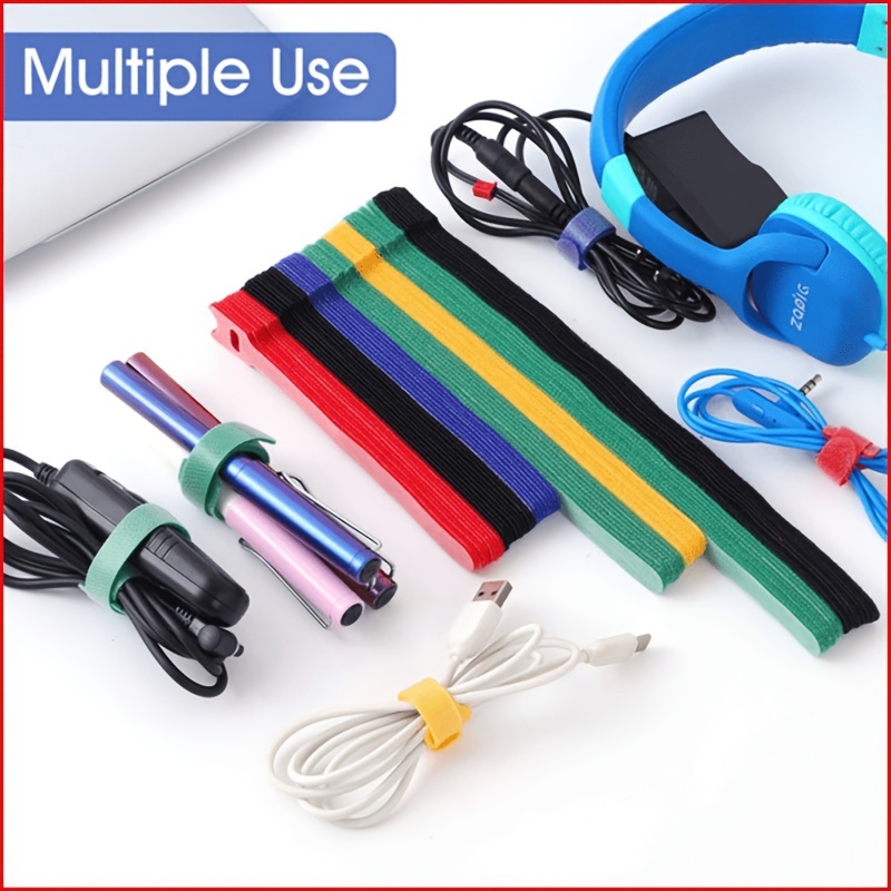 Reusable Cable Management Nylon Fastening Wire Straps Ties Double