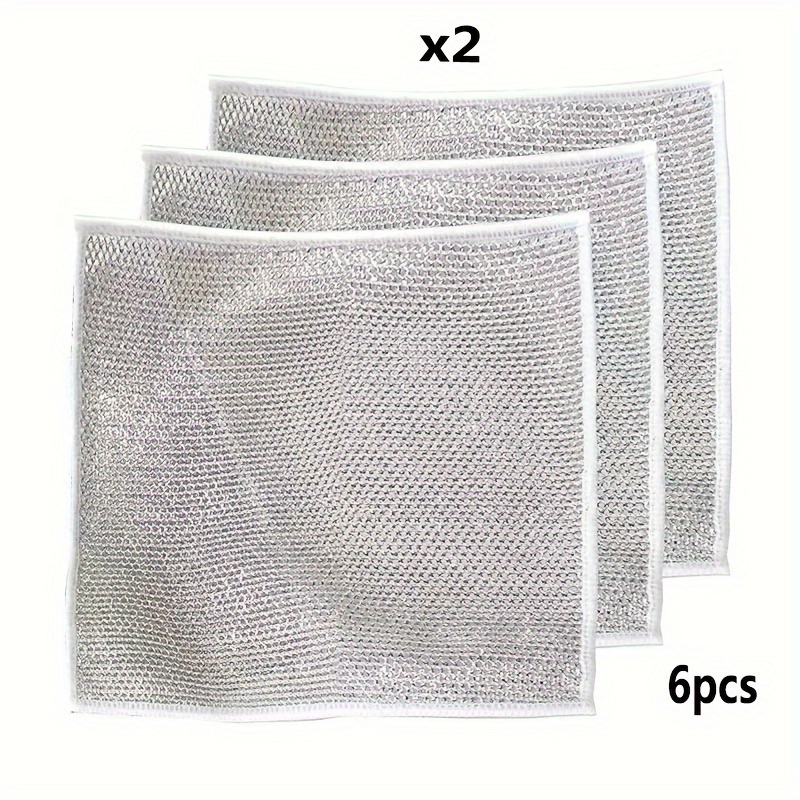 Dishwashing Towel Double sided Silver Wire Dishwashing Towel - Temu