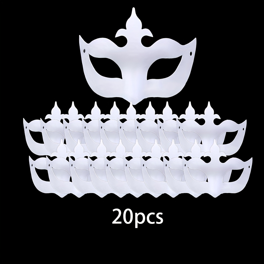 Masque Blanc Vierge à Peindre – 17x20 Cm, Plastique, Pour Cosplay, Fête, Carnaval, DIY - 3