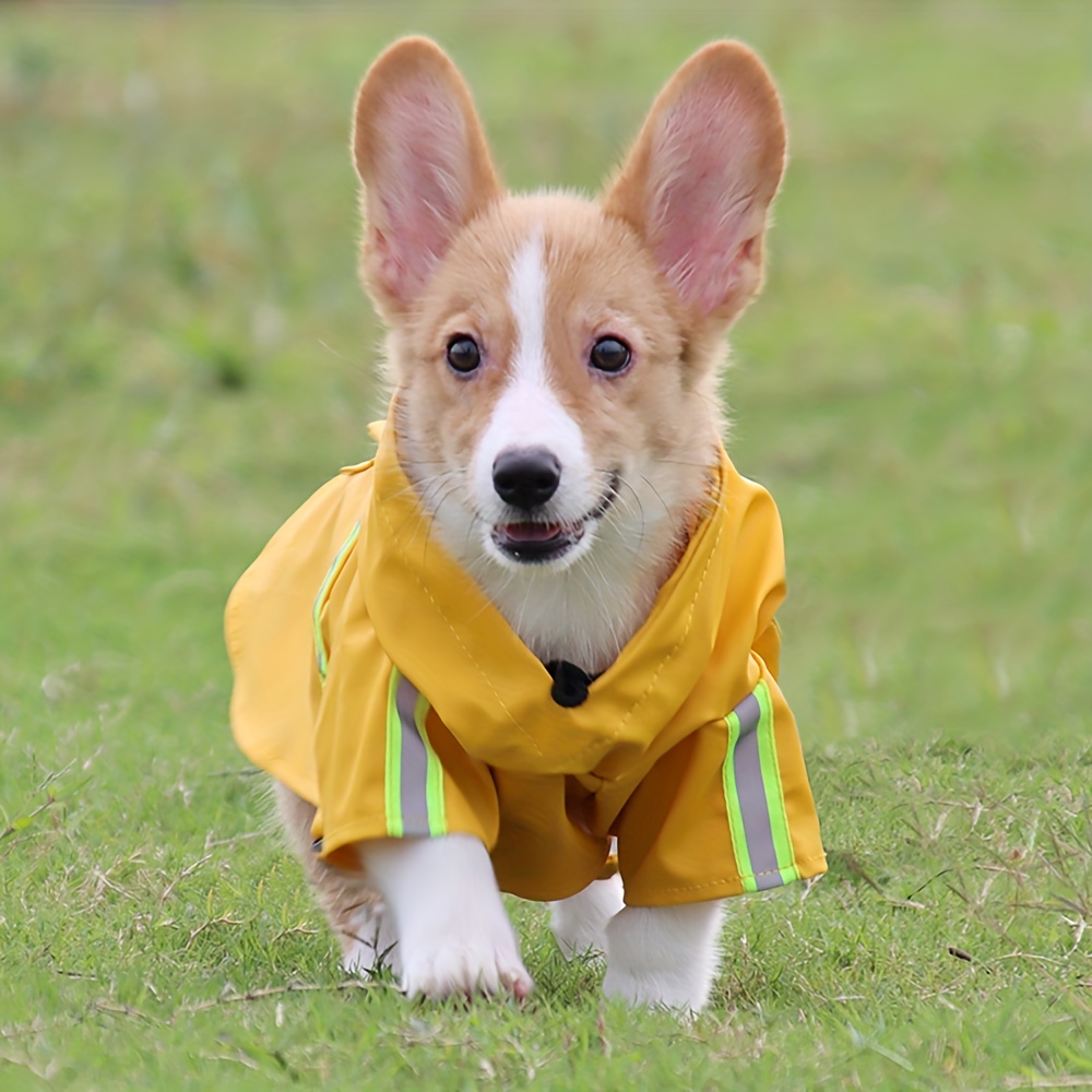 fashionable pet hooded raincoat dog raincoat cape style reflective dog clothing to keep your dog dry and comfortable on rainy days details 17