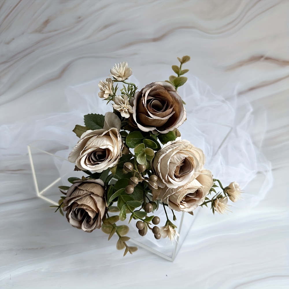 Faux Dried Rose Artificial Fall Flowers Stems – the Peachy Day