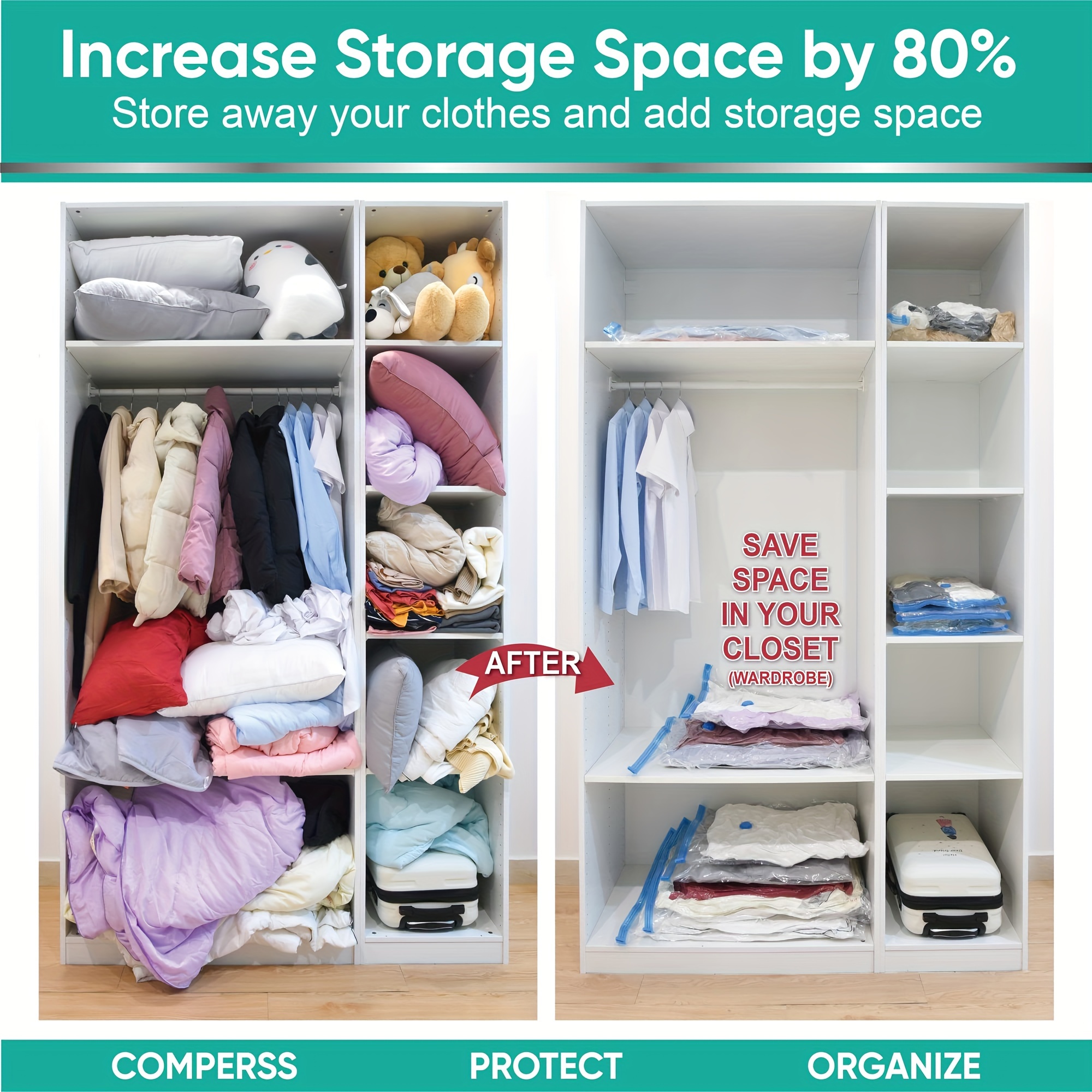 Maximize Your Closet Space With Space Saver Vacuum Storage - Temu