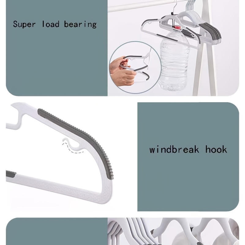 Plastic Non-slip Hangers, Dry Wet Clothes Hangers With Super Anti