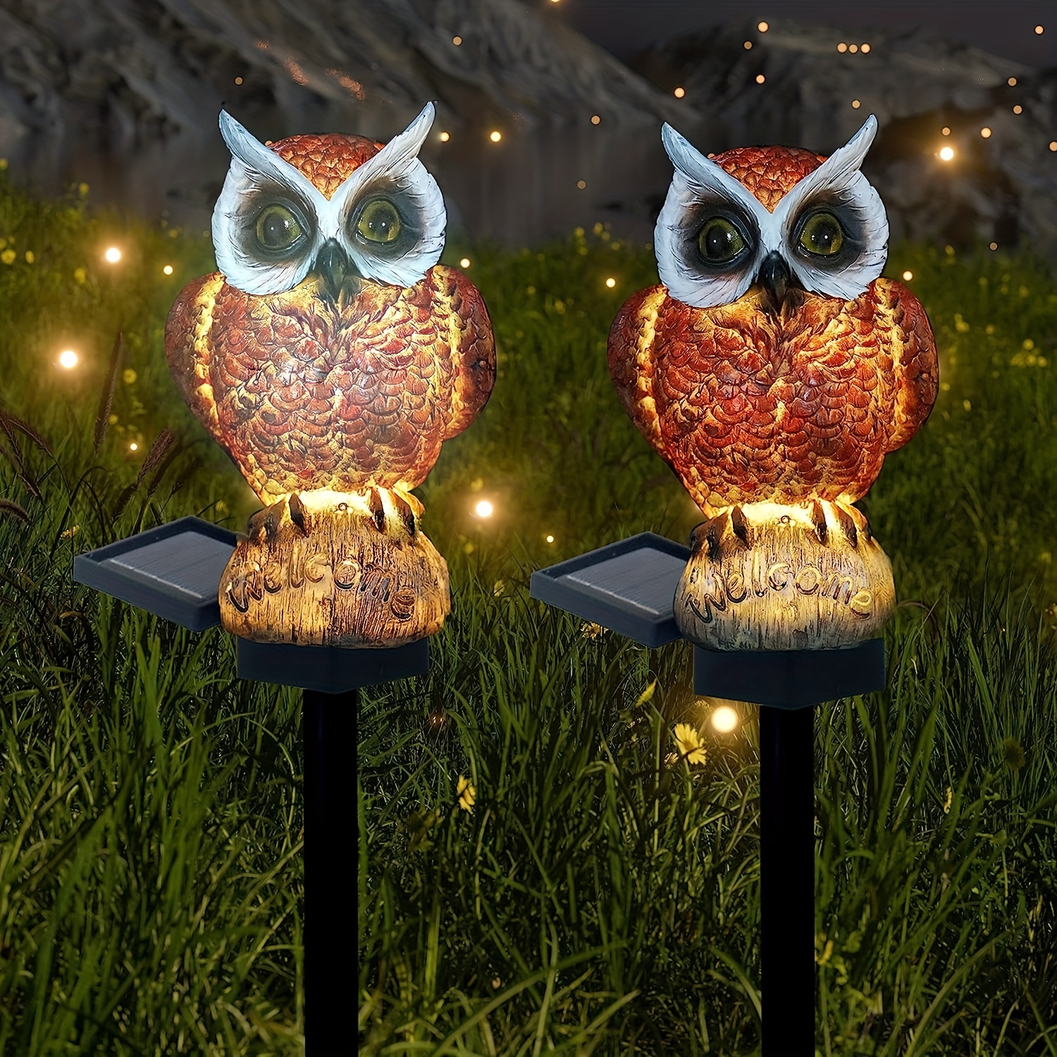 

1pc Owl Solar Garden Light, Resin Brown Led Waterproof Decorative, With Stakes, For Outdoor Patio Trails Outdoor Patio Lawn Decoration (brown Owl)