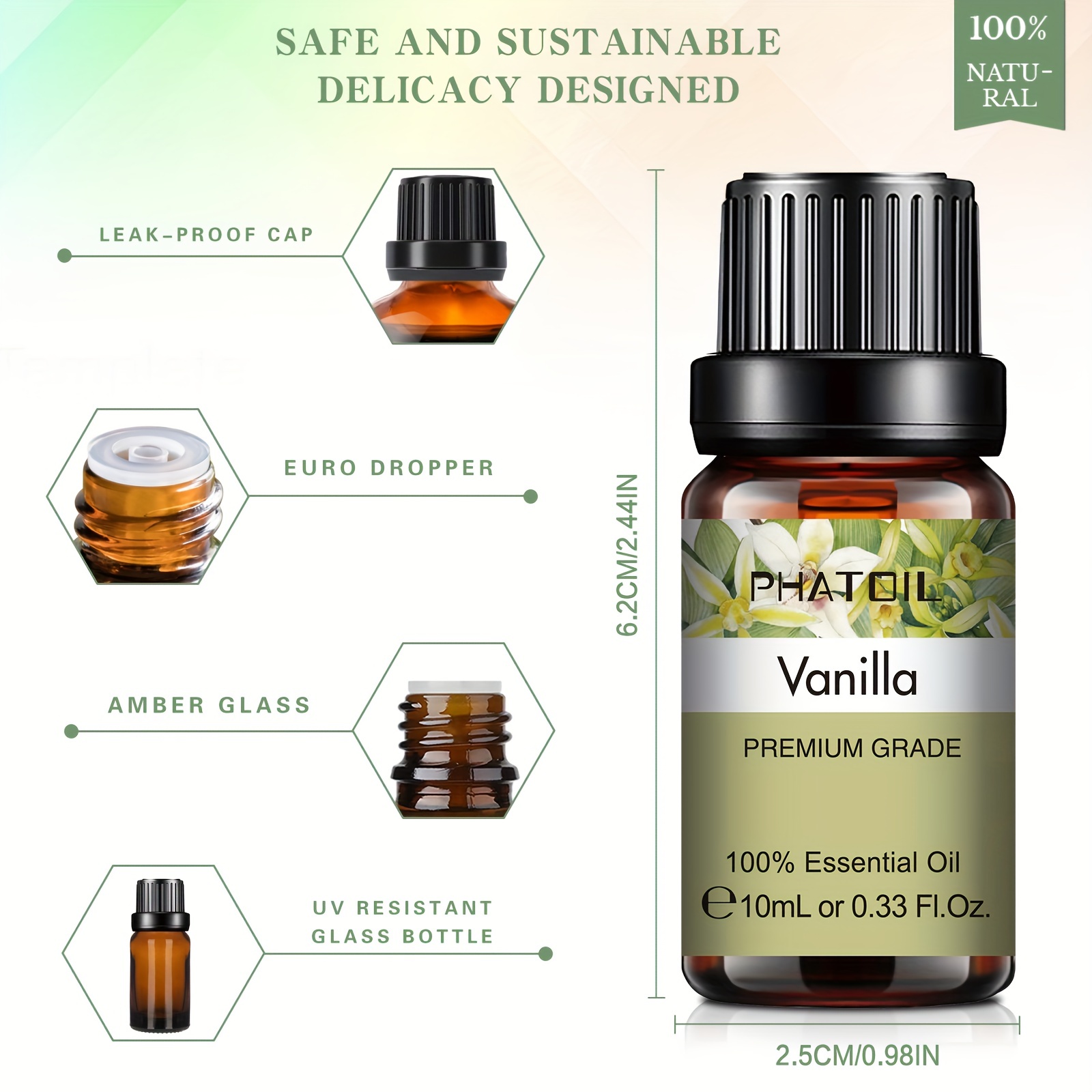 1 Unidad Aceites Esenciales Vainilla 30ml/1,01 Fl.oz Difusores  Humidificador 100% Aromaterapia Natural Pura Relajación - Salud Hogar - Temu