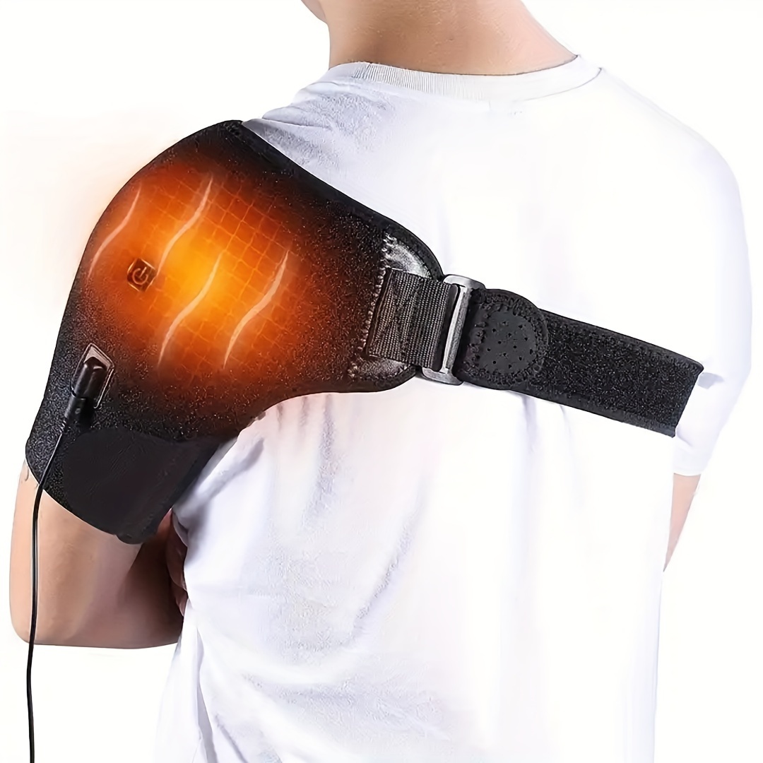 USB Heated Shoulder Brace - Ergonomic Design with Adjustable Strap, 3-Level Temperature Control, Breathable & Flexible Material for Comfortable