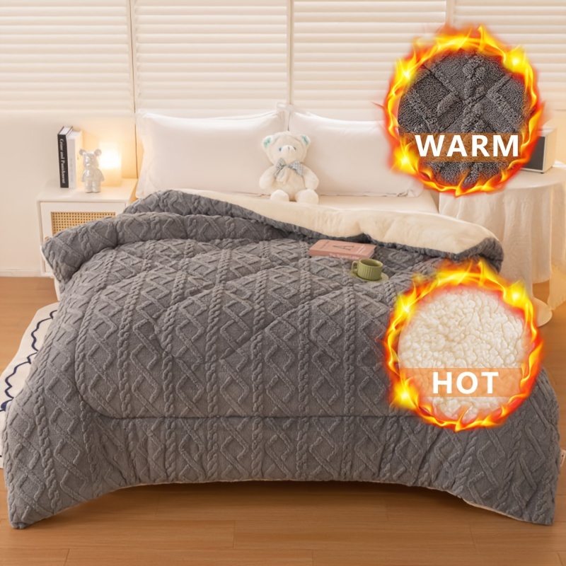 Couette Sherpa Super Doux Confortable Et Respirant Réversible Hiver Couette  Classy Parure De Lit Thermique Fluffy Warm Soft Linge De Lit Housse De