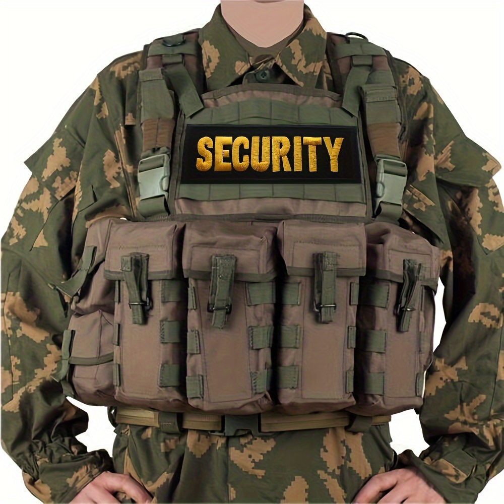  Bluyellow 2-Piece Security Patches, Embroidered Security Patch  for Vest, Jacket, Security Vest, Officer Guard Uniform, Plate Carrier,  Backpack & Service Dog Harness, Velcro Hook & Loop, Large & Small : Sports