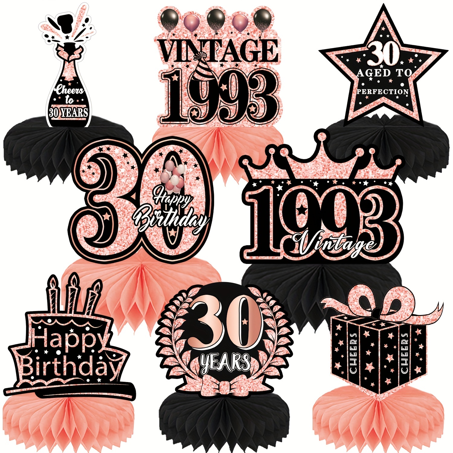 4 piezas de decoración de 40 cumpleaños de madera para mujeres, decoración  de mesa de cumpleaños de 40 años de color oro rosa y rosa, suministros de