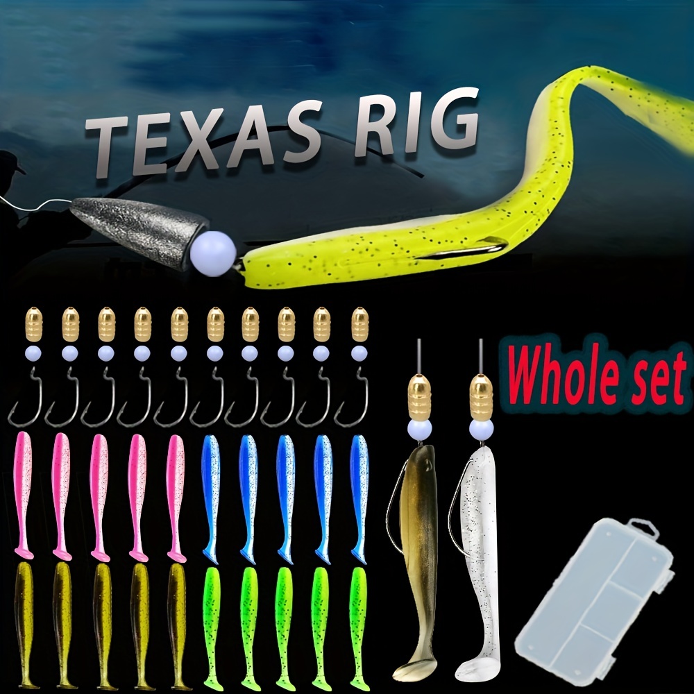 Complete Texas Rig Fishing Lure Set Soft Silicone Bait - Temu