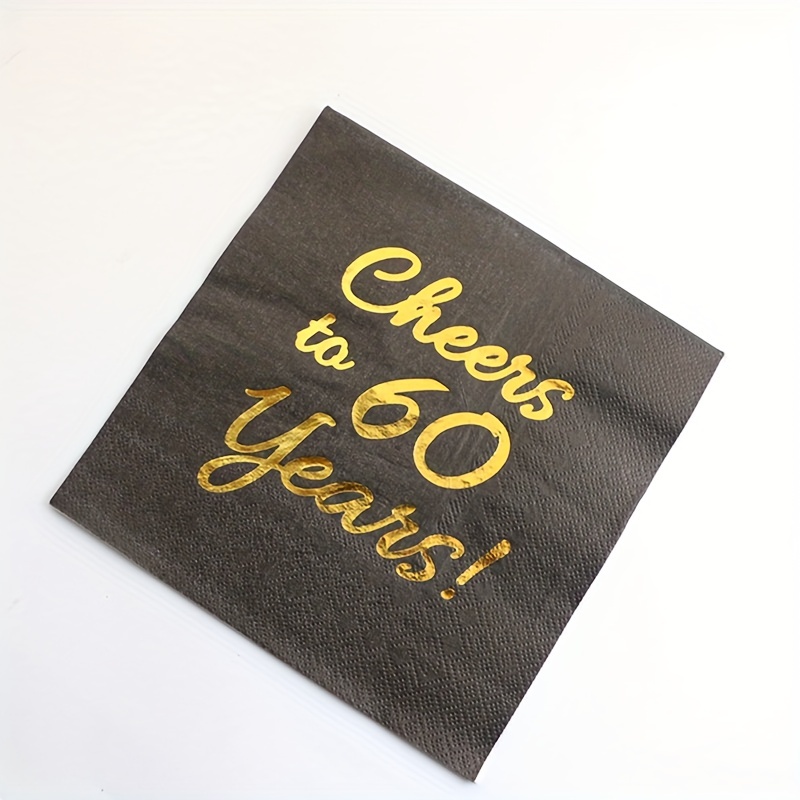 20pcs/pack Serviettes En Papier Noires Dorées Cheers To 40 - Temu Belgium