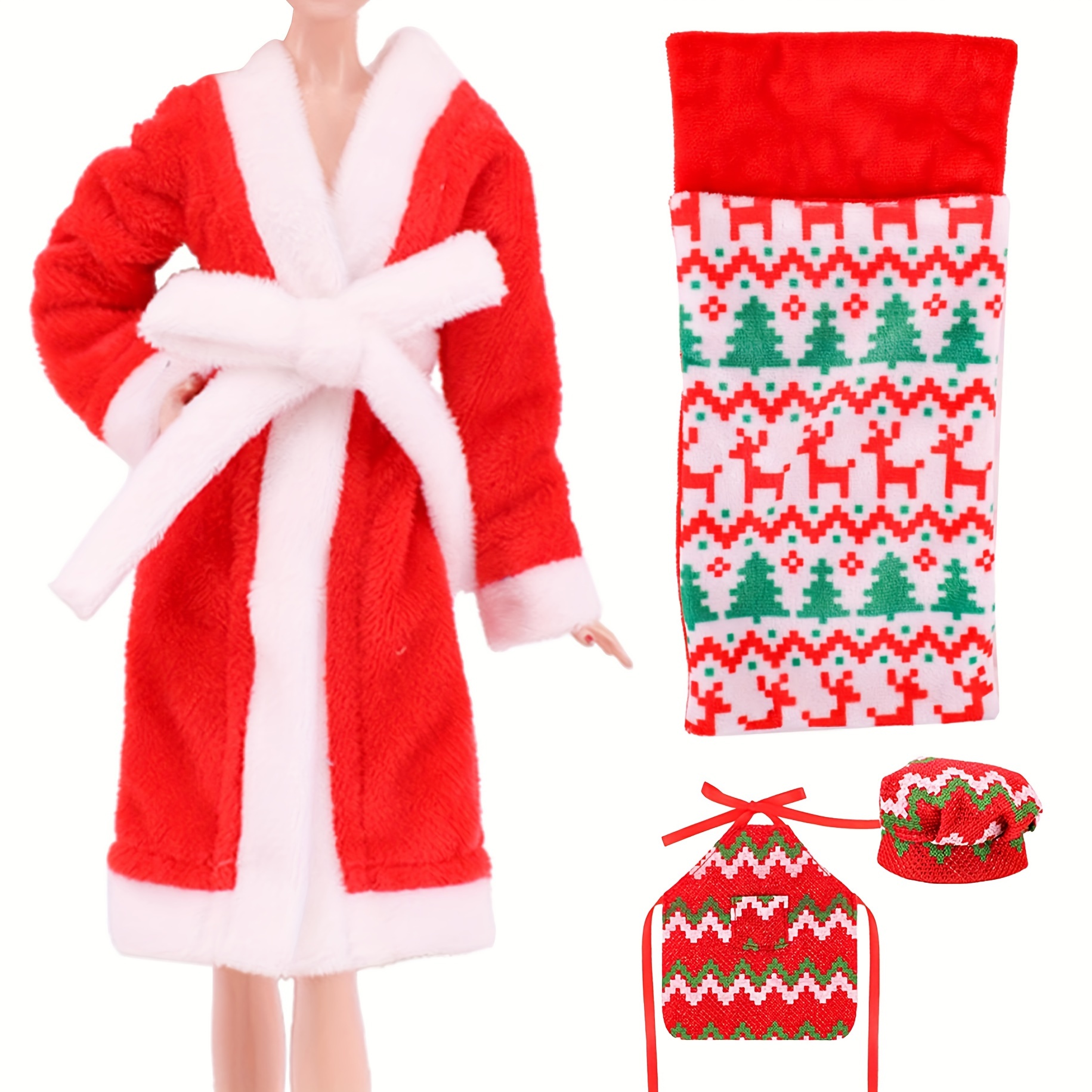  HOJADA Mini Apron Clothing for Doll Christmas Elf Doll