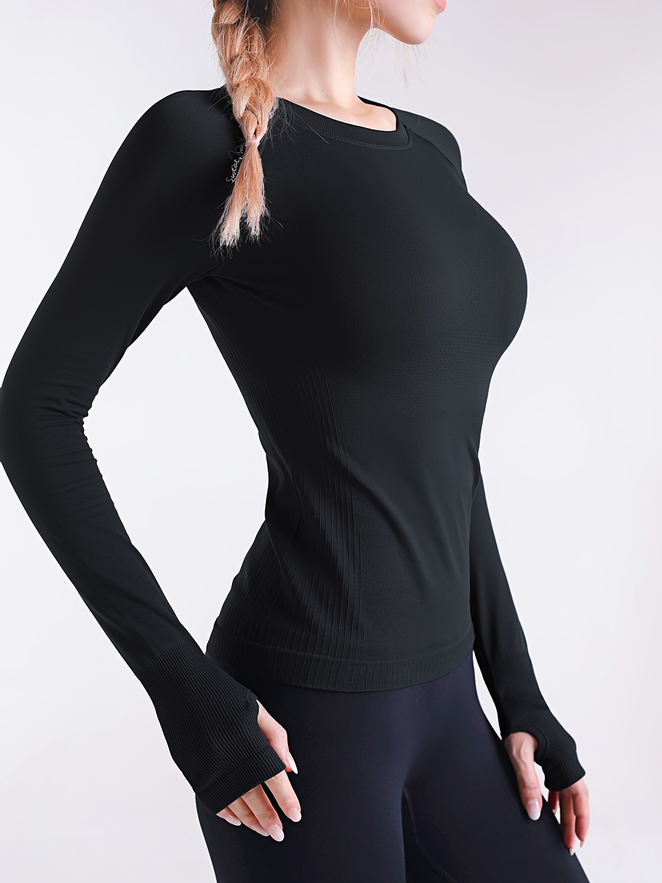 Women's Quick drying Long Sleeve Yoga Shirt Breathable Tight - Temu