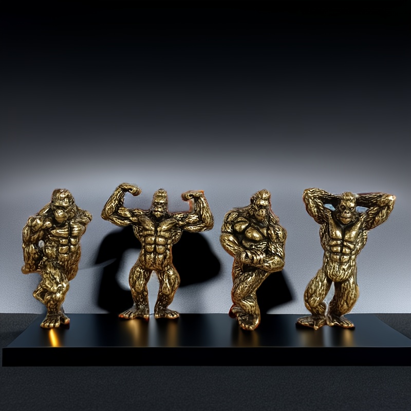Solid Brass Gorilla Figurine Small Statue Table Decoration Wild Animal  Figurines