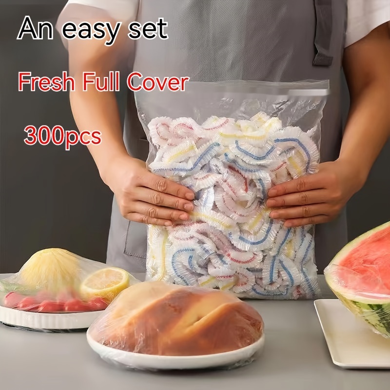  300Pcs Elastic Fresh Keeping Bags, Stretch Plastic Wrap Bowl Covers  Food Storage Covers Alternative to Foil for Family Outdoor Picnic Universal  Kitchen Wrap Seal Caps : Health & Household