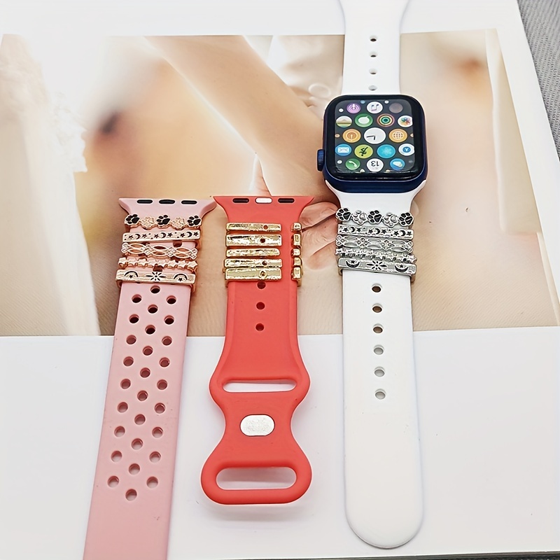 Smart Watch Silicone Strap Accessories 5pcs Diamond Ring For Apple