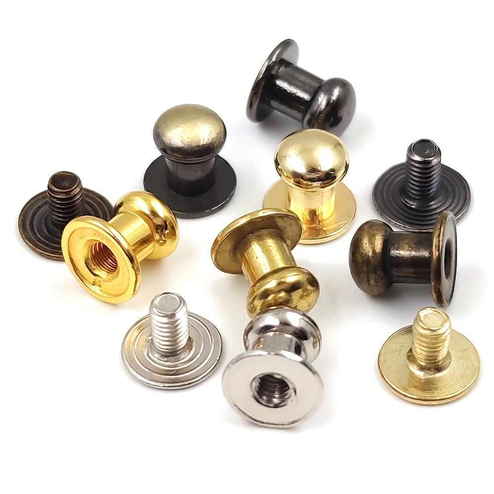 Metal Alloy Knob Screw Rivets Studs Diy Crafts Leather Belt - Temu