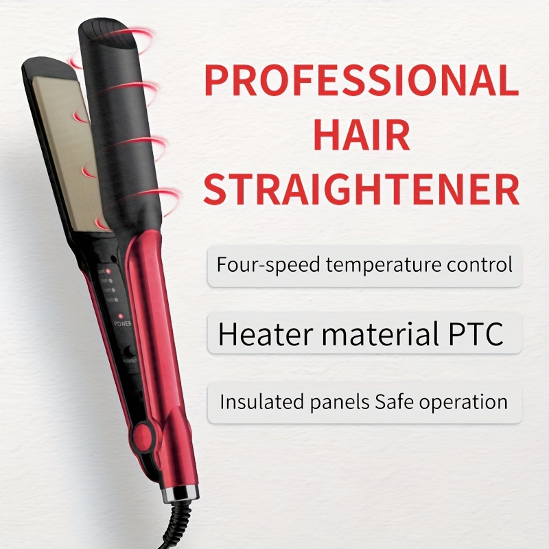 

Hair Straightener Four-gear Temperature Adjustment Ceramic Lonic Flatlron Widen Panel Professional Styling Tool For Women Hair Curler