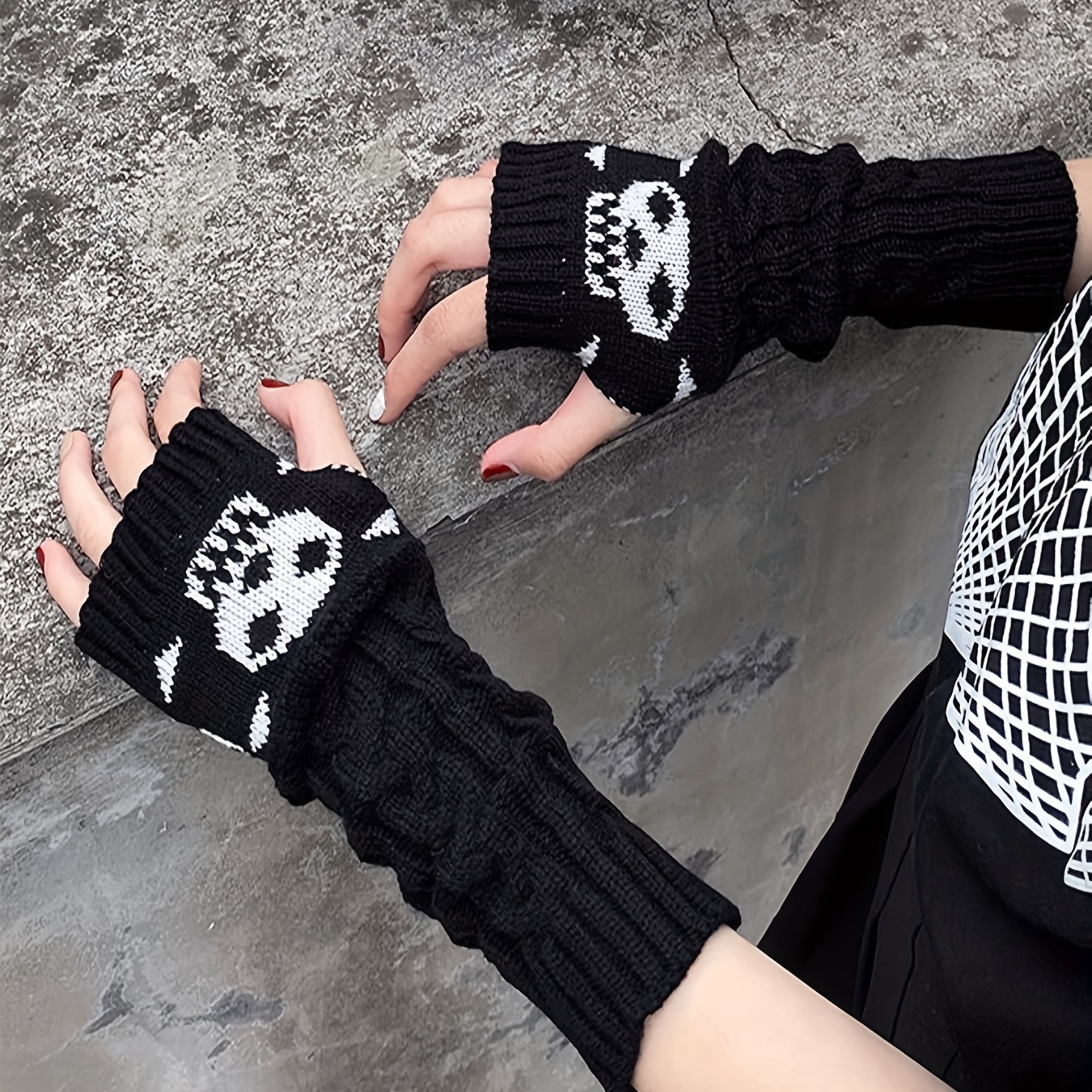 Thin Breathable Mesh Sleeve Solid Color Wrist Decoration Elastic Cuff Cover  Fingerless Gloves For Women