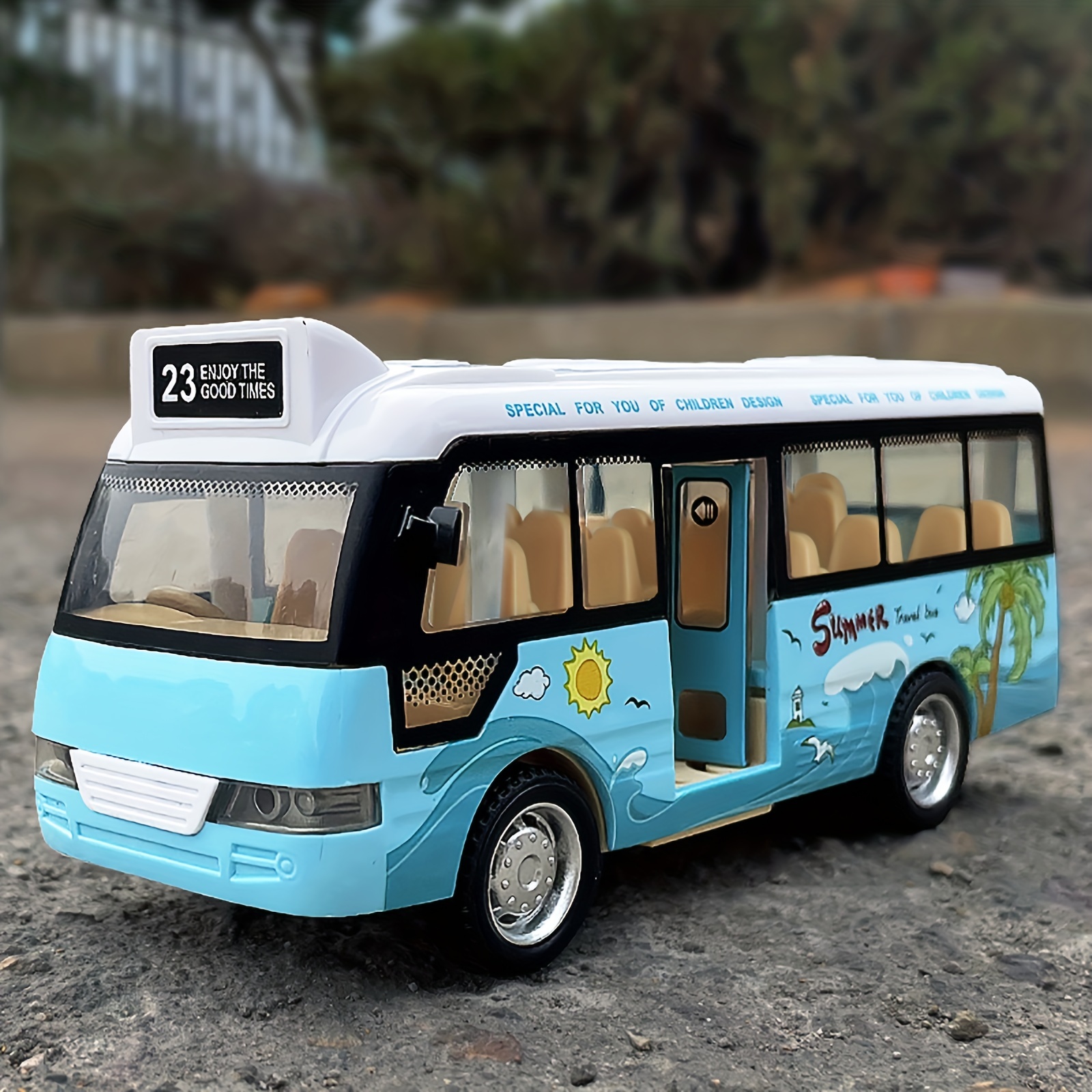 

City Bus Toys Cars, Die-cast Metal Airport Cars For Boy 3-8 Years Old, Pull Back Blue Play Vehicle With Sound And Light Up For Kids Girls Gift Christmas, Halloween, Thanksgiving Gift