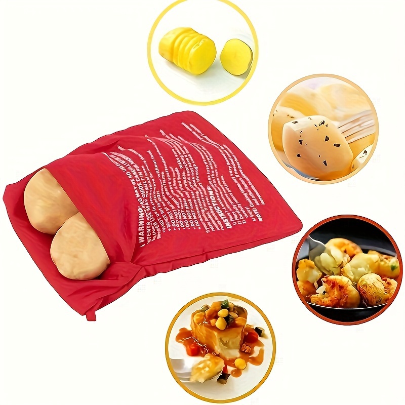 1 Bolsa Roja De Horneado Para Microondas Para Patatas, Maíz Y Batatas, Bolsa  De Cocción De Alta Velocidad Reutilizable Para Horno De 25cm*18cm, Moda de  Mujer