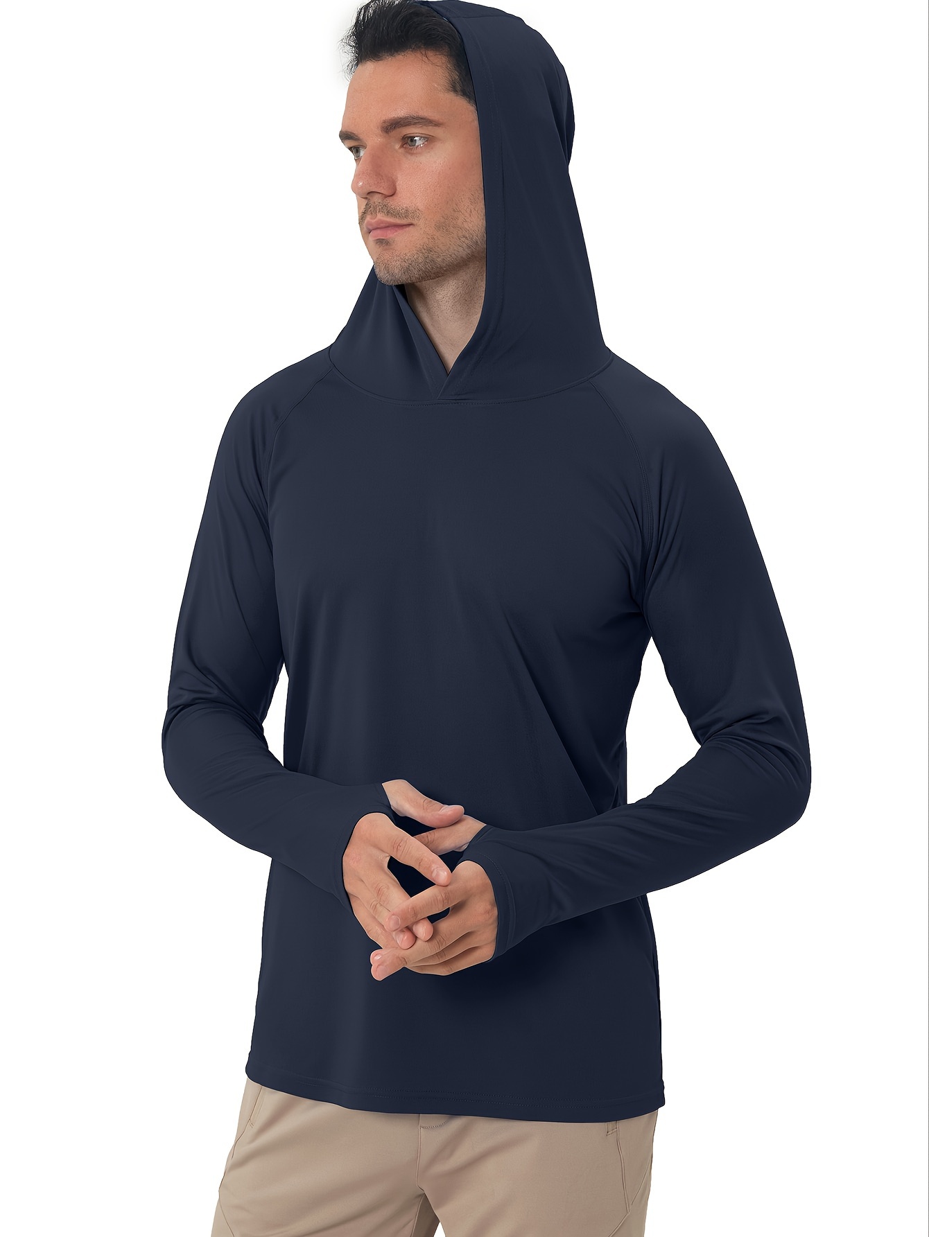 Men's Upf 50+ Sun Protection Hoodie Shirt Long Sleeve Rash - Temu United  Kingdom