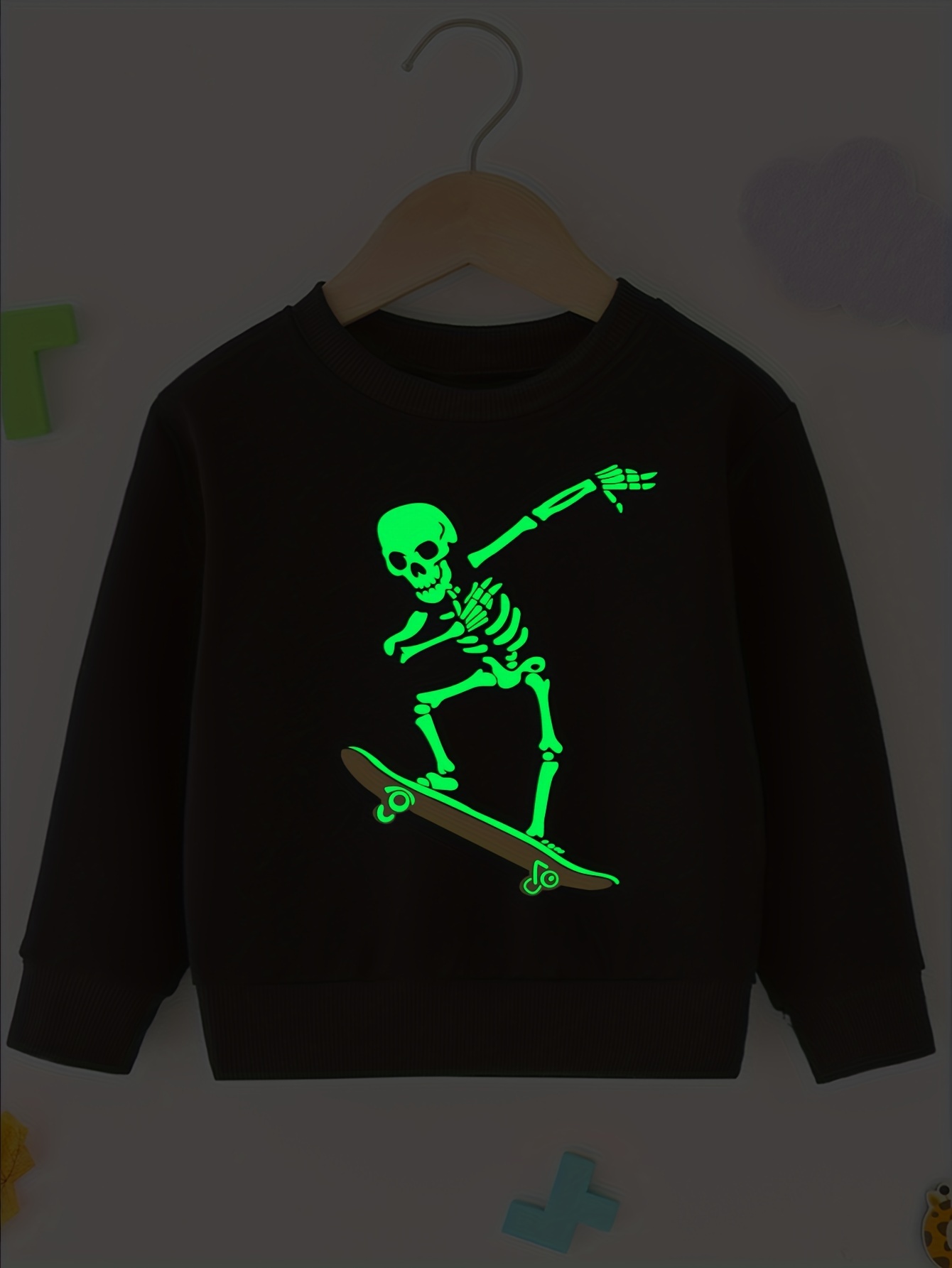 Skeleton best sale skateboarding sweatshirt